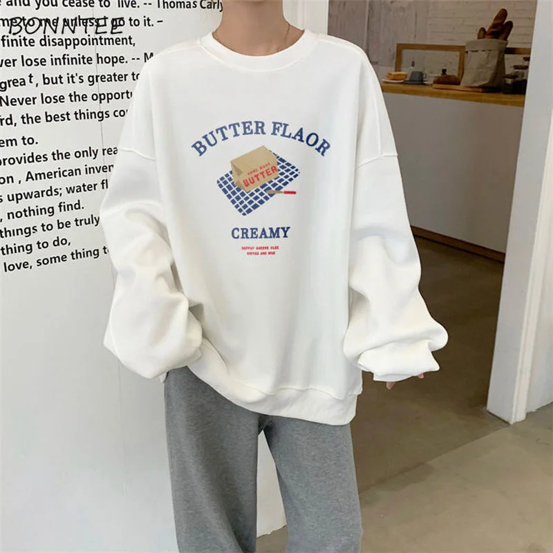 Sweatshirts Vrouwen Streetwear Truien Japanse Losse Brief Mode Kawaii Lange Mouwen Vrouwelijke Leisure Lente Herfst O-hals Ins