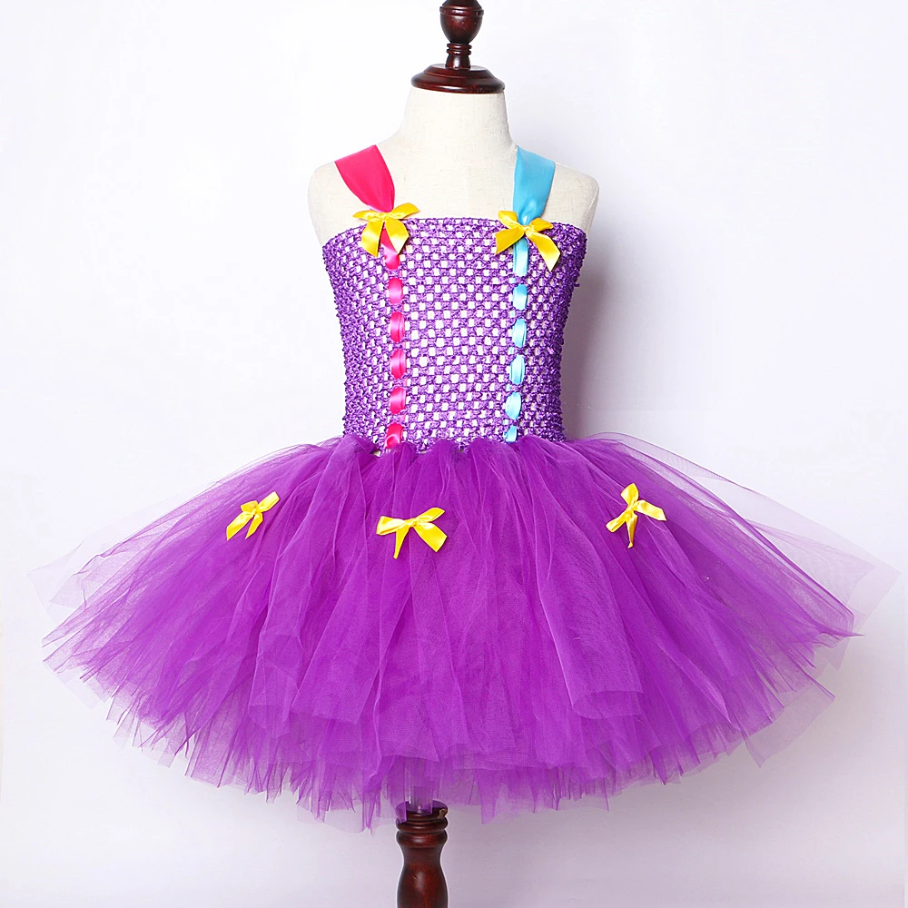 Purple Lol Surprise Dress for Baby Girls Lol Doll Costume Halloween Kids Tulle Outfit Birthday Girl Tutu Dresses with Headband