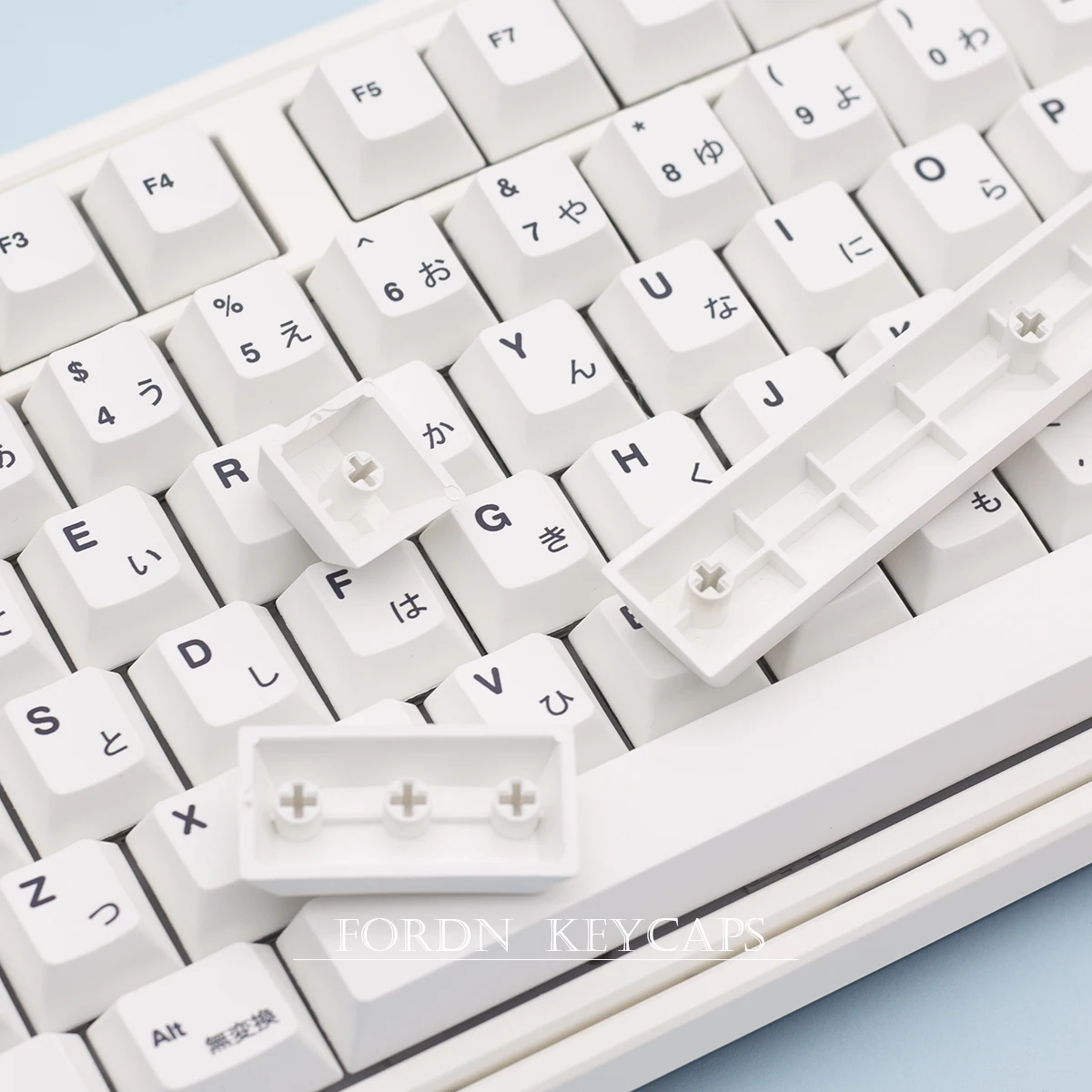 Minimalist White Japanese Keycap QX2 Original Height Pbt Shading/64/68/84/96/980/87/104 for Filco MX Switch Mechanical Keyboard