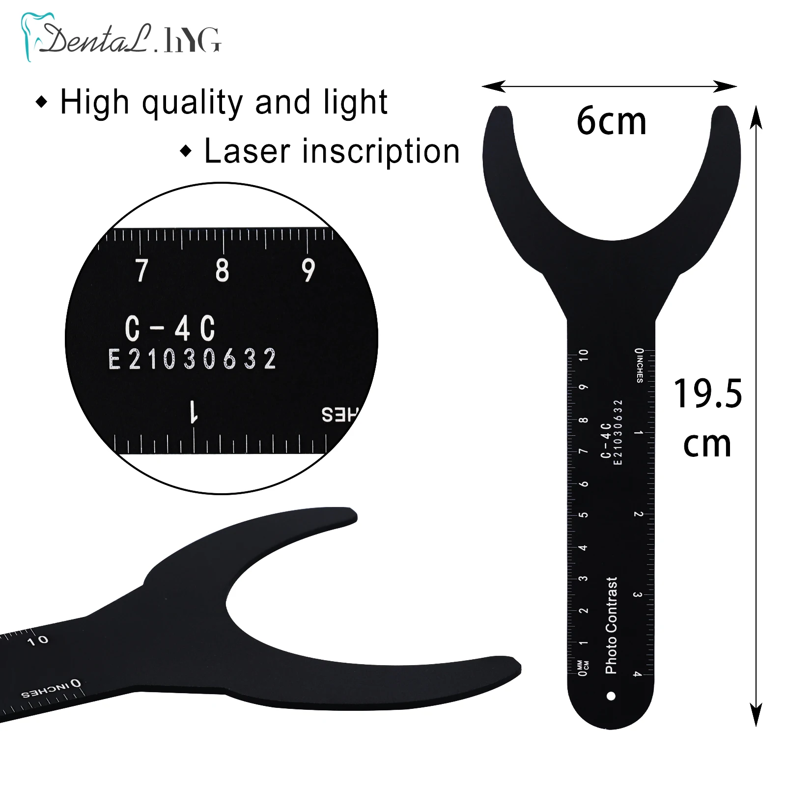 6 sizes/kit Dental Orthodontic Photo Image Contrast Board Ortho Black Background Oral Cheek Plate with Mark Aluminum