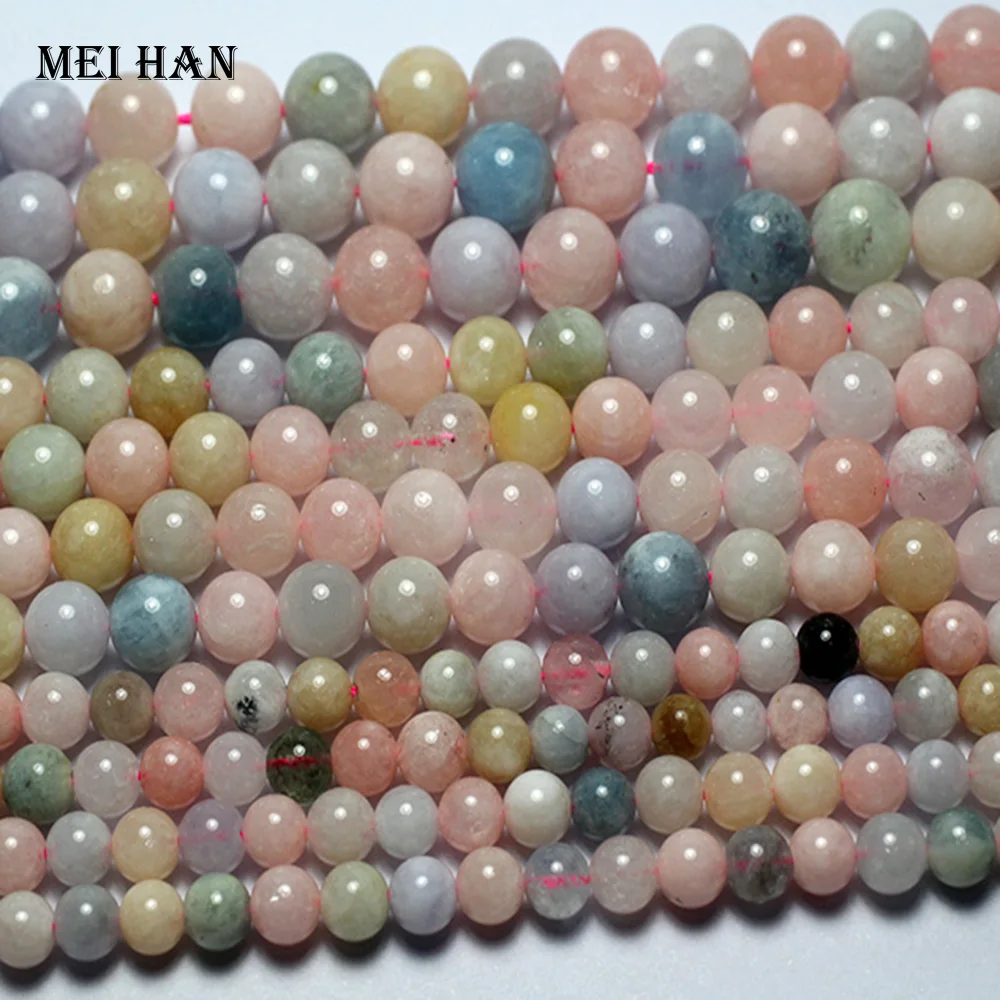 Meihan Wholesale (Free Shipping) Natural Madagascar Beryl 6mm 8mm 10mm Smooth Round Stone For Jewelry Making Design