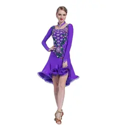 L-16513 Plus Size Sexy Latin American Dancing Dresses, Women Girls Competition Performance Dance Dress Ballroom Latin