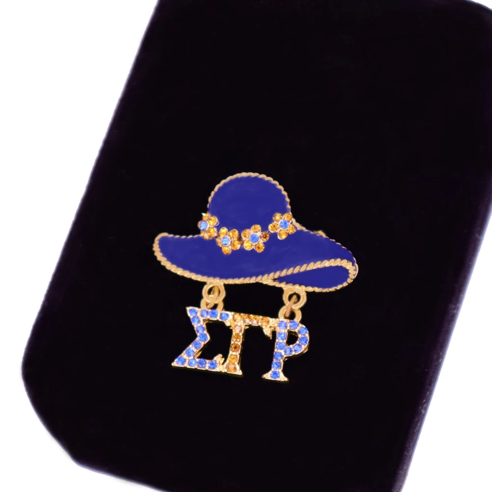 Metal Inlaid Greece Life Blue Enamel Lapel Pin Hat Sigma Gamma Rho Brooches Sorority Brooch Jewelry Custom