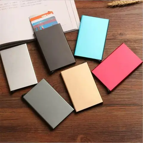 Automatic Stainless Steel Credit Card Holder Men Slim Anti Protect Travel ID Cardholder Women Rfid Wallet Metal Case Porte Carte
