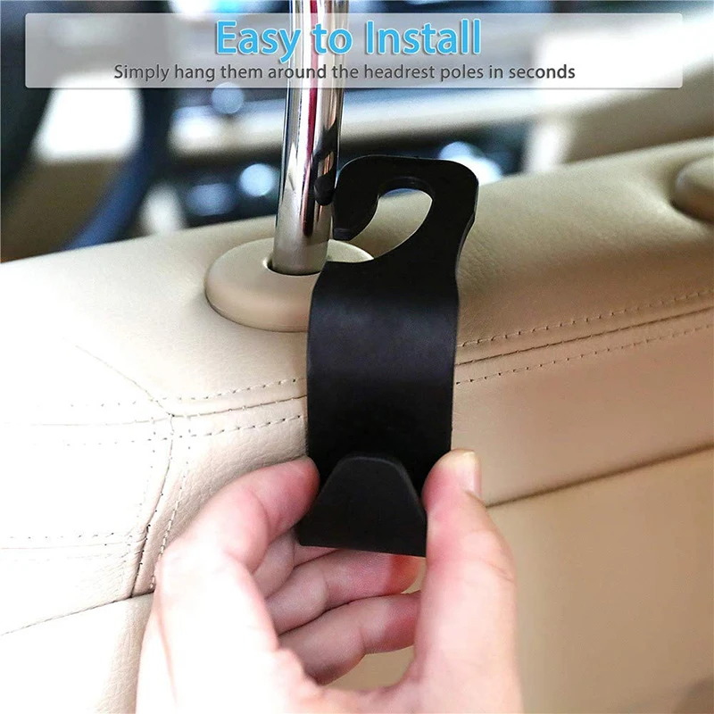 Car Vehicle Headrest Hooks 1 Piece Portable Organizer Holder for Handbag Purse Cloth Grocery