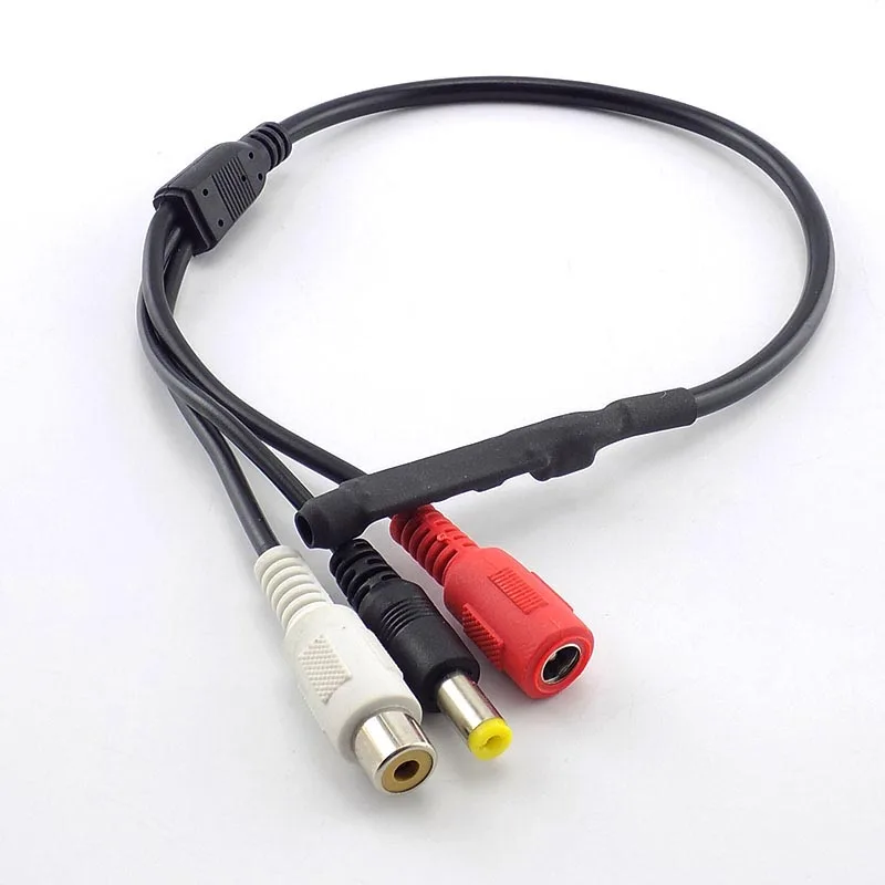 Mini CCTV Audio Microphone Mic For Security Audio Camera Sound Monitor Pick Up RCA Power Cable CCTV Camera DVR High Sensitive