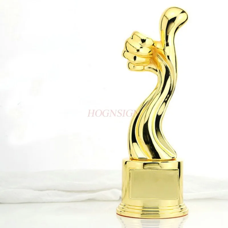 high 25cm Thumbs up trophy Metal thumbs up crystal trophy Personality creative company event award gift