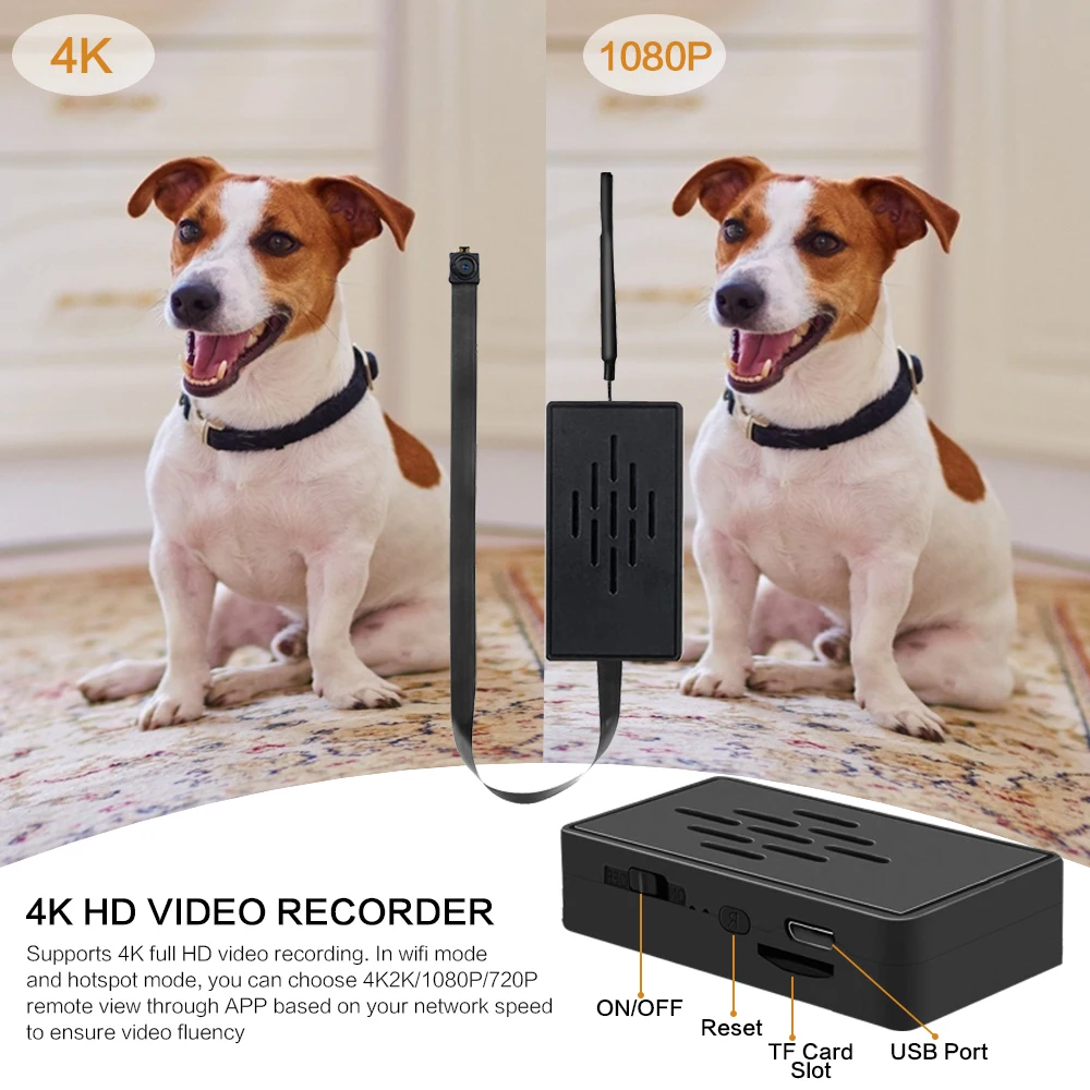Mini caméra IP WiFi HD 1080P, micro caméscope de sécurité à domicile en temps réel, bricolage, technologie 4K, télécommande de mouvement, TF GNE