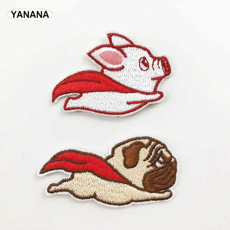 super pig  flying dog Patch Badges Embroidered Applique Sewing Iron On Badge Clothes Garment Apparel Accessories