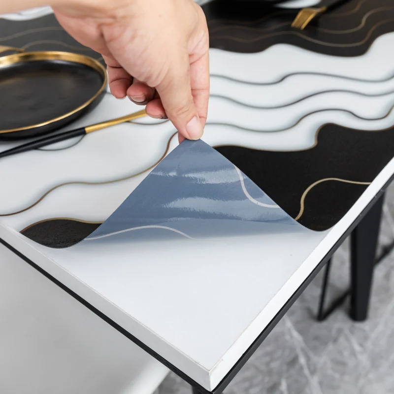 2021 New Pvc Matte Semi-Transparent PVC Table Cloths Oilproof Waterproof Plastic Table Covers Placemats Home Textiles Soft Glass