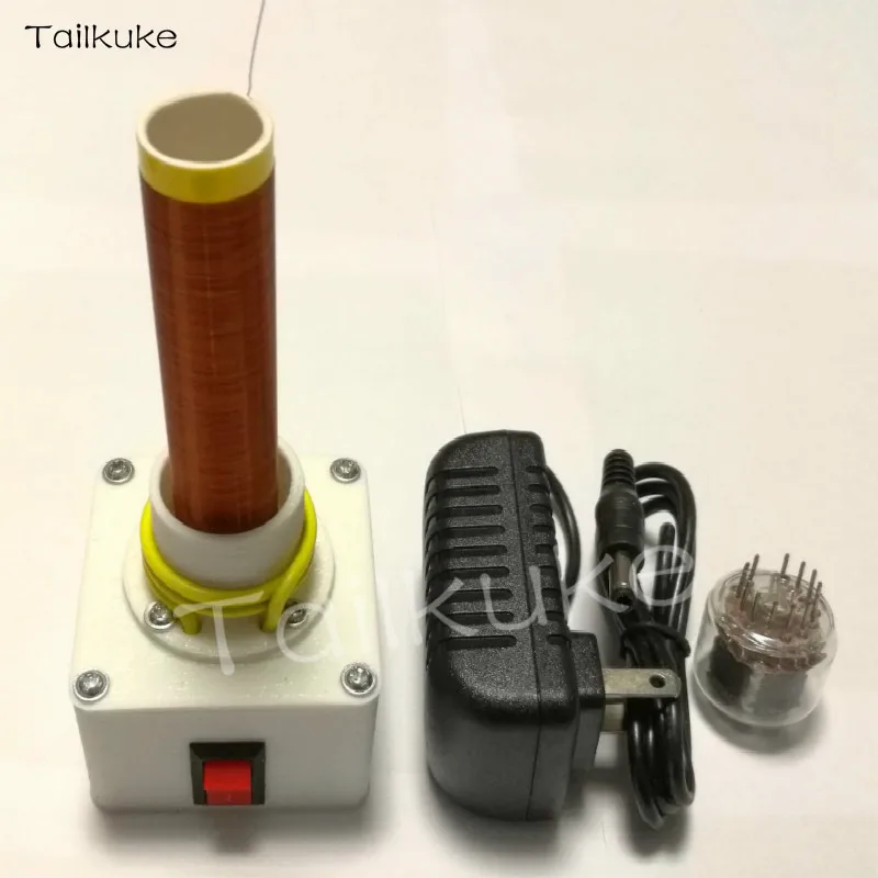 Tesla Coil with Single Self-excited Glow Tube and Power Supply