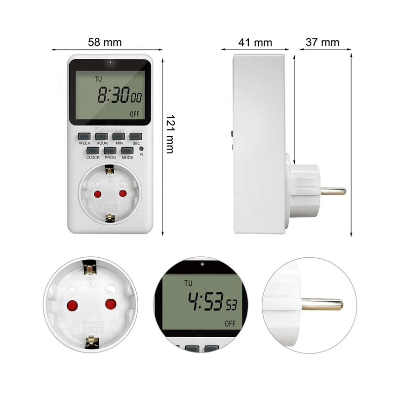 20 Groep Instelling Eu Ons Uk Plug Elektronische Digitale Keuken Tijdschakelaar Outlet Week 12/24 Uur Cyclische Programma Timing Socket