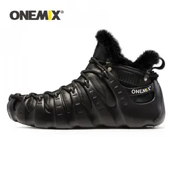 ONEMIX Winter Boots For Men Walking Shoes For Women Outdoor Trekking Shoe No Glue Sneakers Autumn Winter Warm Keeping Shoes