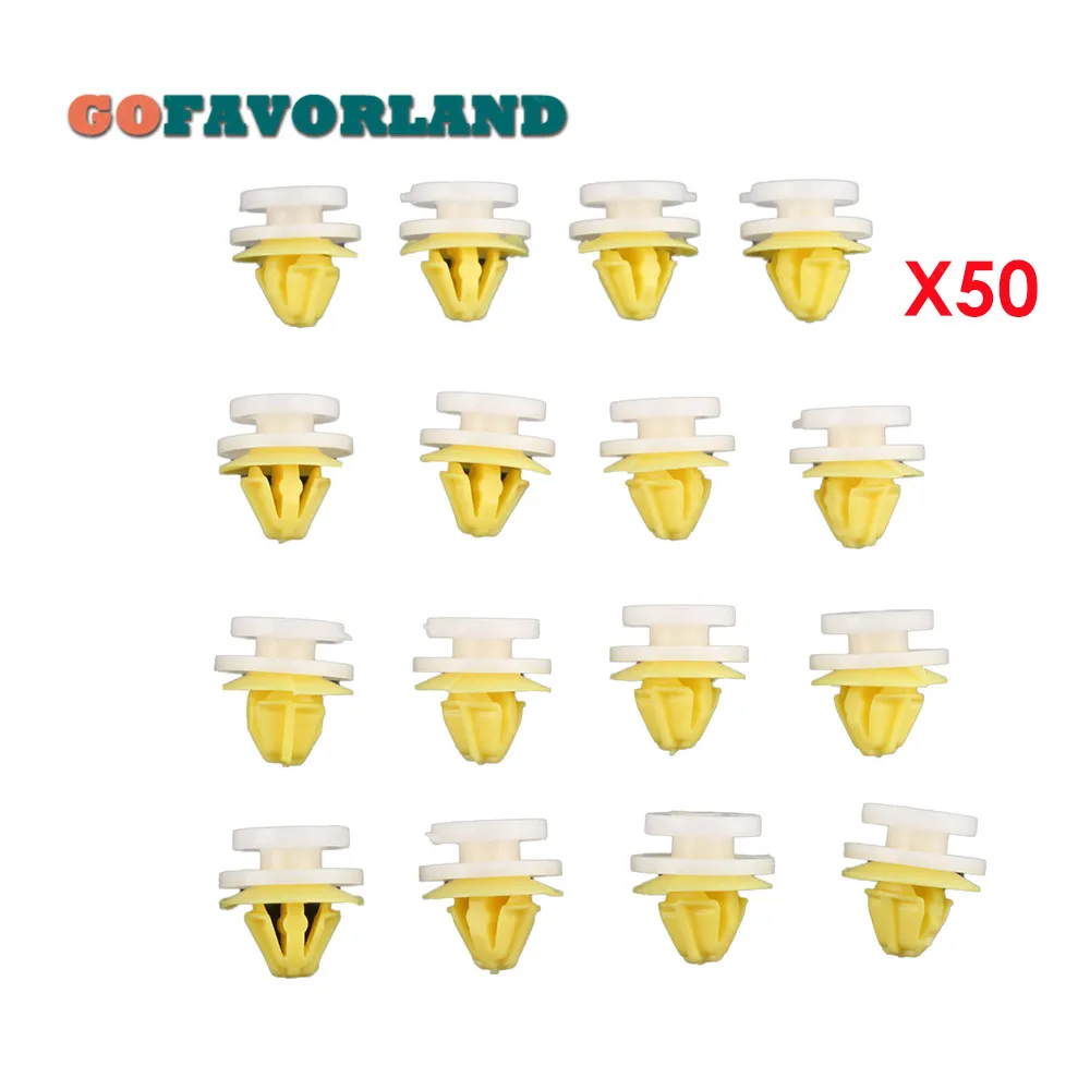 50Pcs Car Fastener Clips Interior Trim Panel Door Card Clips Part Number 7703077250  For Renault Clio Megane ScenicTwingo