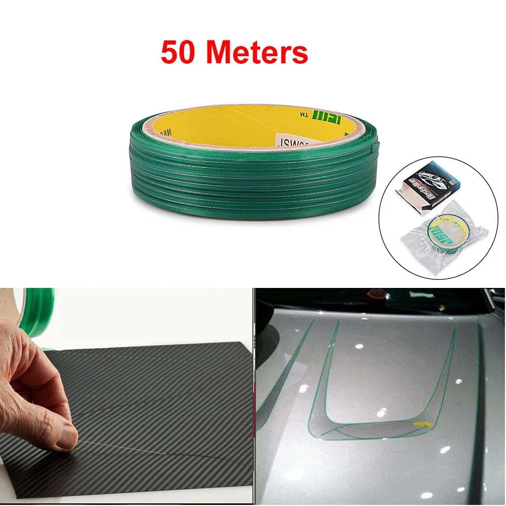 EHDIS 5/10/50m Carbon Fiber Film Knifeless Tape Design Line Car Vinyl Wrap Sticker Cutting Tool Auto Decal Styling Accessories