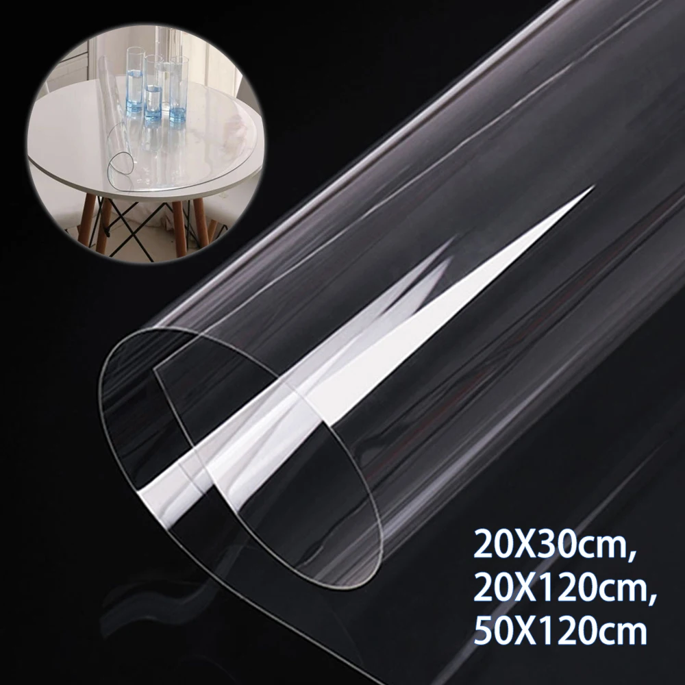 50*120CM Roll Clear Ultra-Transparent PVC Fabric Soft Glass Cloth Waterproof DIY Craft Decor Protective PVC Fabric