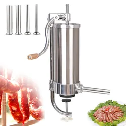 3L Manual Steel Sausage Maker Household Vertical Filler Stuffer Powerful Sausage Machine