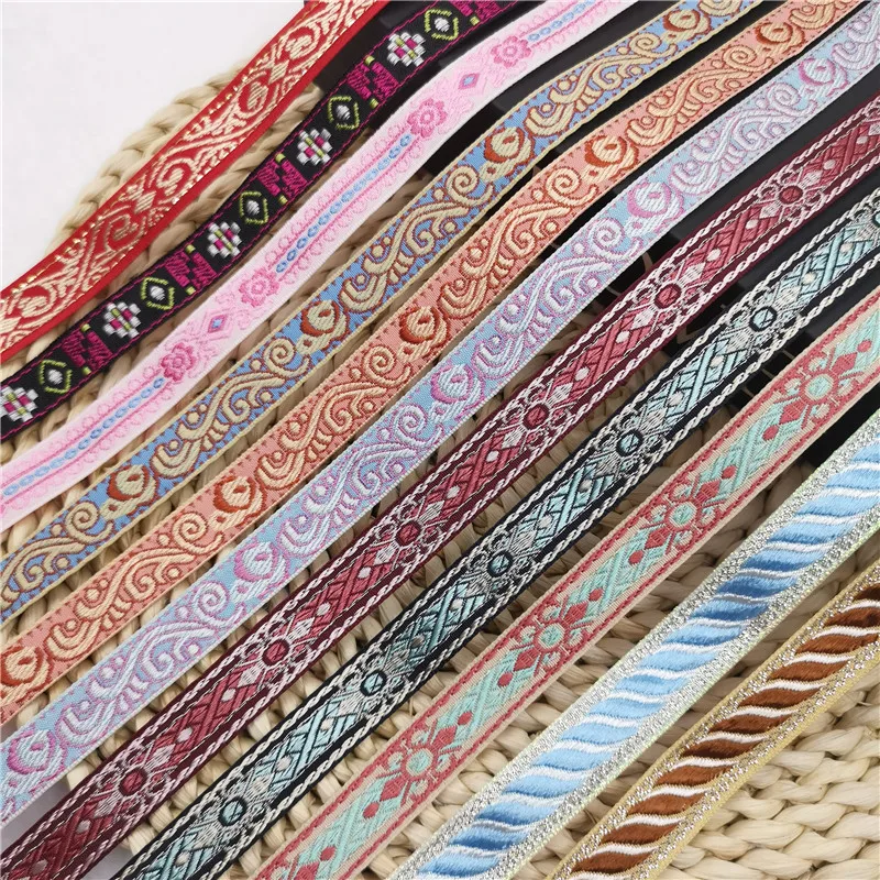 5 Yards 15MM Princess Aristocrati Colors Embroidered Jacquard Ribbons For DIY Dog Collar And Hats Webbing Strip Accessories