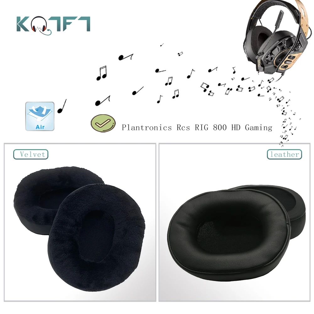 KQTFT 1 Pair of Velvet leather Replacement EarPads for Plantronics Rcs RIG 800 HD Gaming Headset Earmuff Cover Cushion Cups