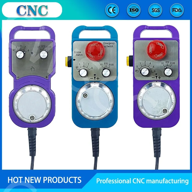 New CNC electronic handwheel with 4 axis 6 axis high quality color MPG with emergency stop high-end handwheel input 5V