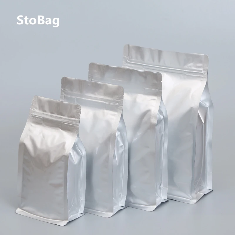 StoBag 50pcs Pure Aluminum Octagonal Sealing Bags Custom Red Date Food Packaging Medicinal Materials Wolfberry Sealed Bags