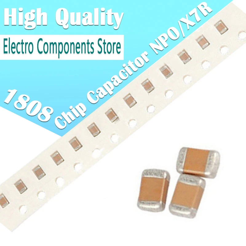 10PCS 1808 SMD Chip Ceramic Capacitor NPO X7R 3000V 3KV 5% 470pF 680PF 150PF 10% Chip Monolithic Ceramic Capacitors for General