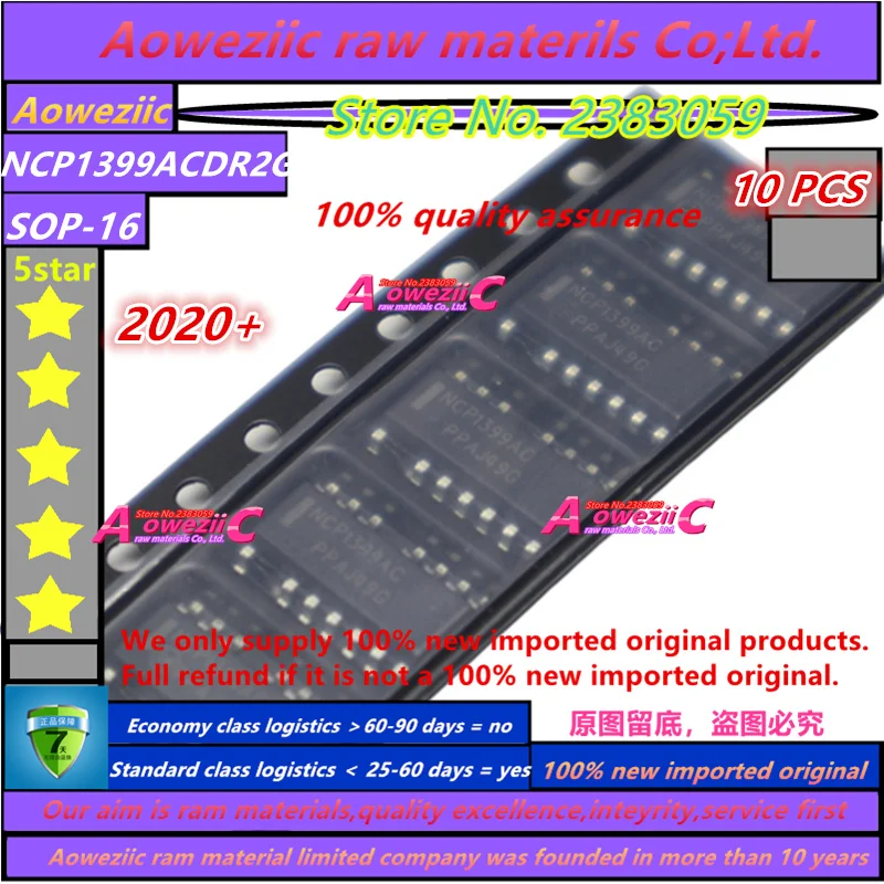 Aoweziic 2023+ 100%New Imported Original NCP1399 NCP1399AADR2G NCP1399AA NCP1399ACDR2G NCP1399AC SOP-16 Switch Controller Chip