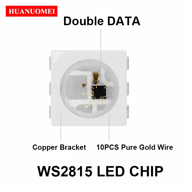 Puce LED WS2815 1000 SMD RGB, contrôle Intelligent, Point de rupture du Signal, Transmission continue, polychrome, 5050 pièces