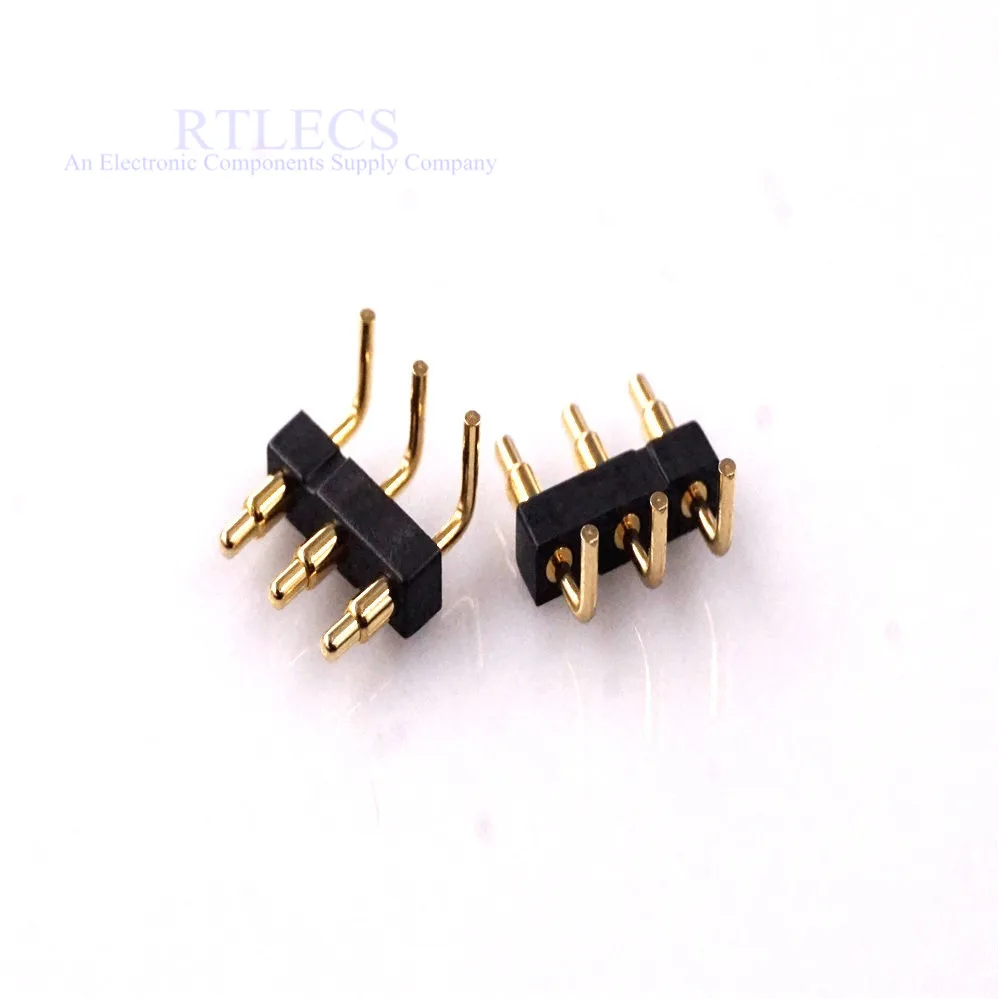 10 pcs Spring Loaded Pogo Pin Connector 3 Pin 3.5 mm Pitch Horizontal 9.2 mm Height Throug Holes PCB Single Row Strip 1A 12V DC