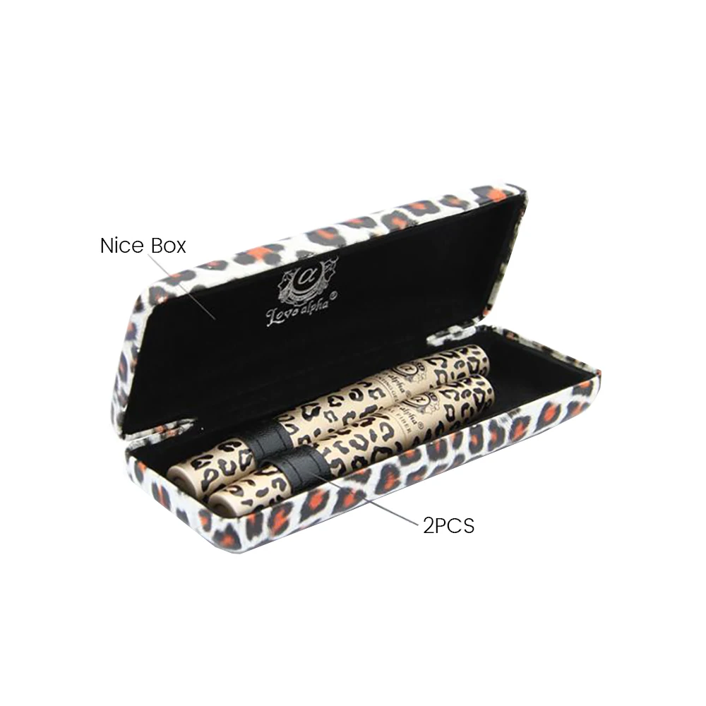 Waterproof Mascara Transplanting Gel Natural Fiber Mascara With Panther Leopard Case Black Fiber Grafting Combination 2PCS=1 Set