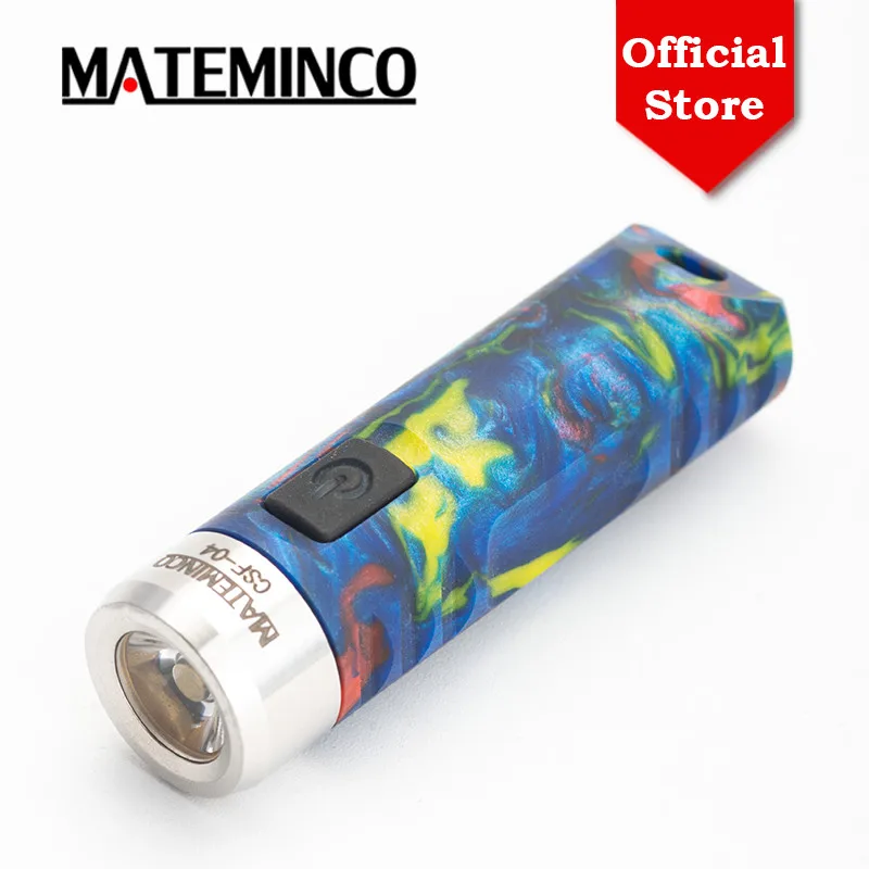 Mateminco CSF04 SST20 300lm EDC Keychain Type-C USB UV Flashlight Rechargeable Mini Portable LED Flashlight with UV RGB Aux LEDs