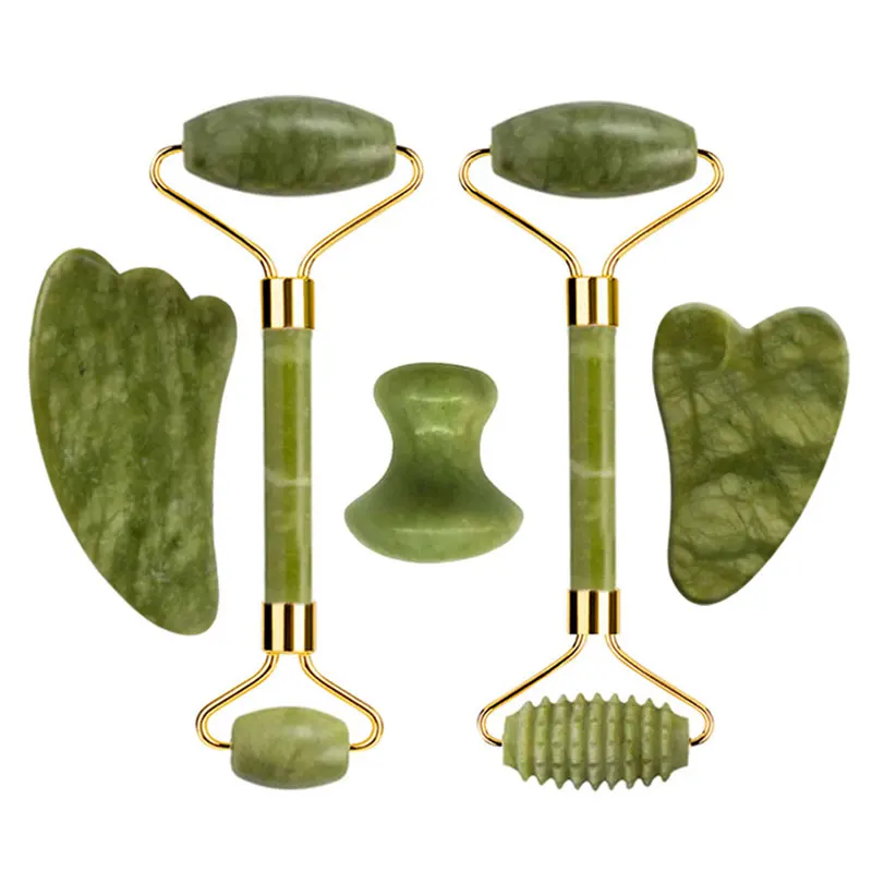 Gua Sha Face Jade Roller Massager Natural Gouache Scraper Stone Facial Lift Body SPA Acupuncture Scraping Beauty Skin Care Tools