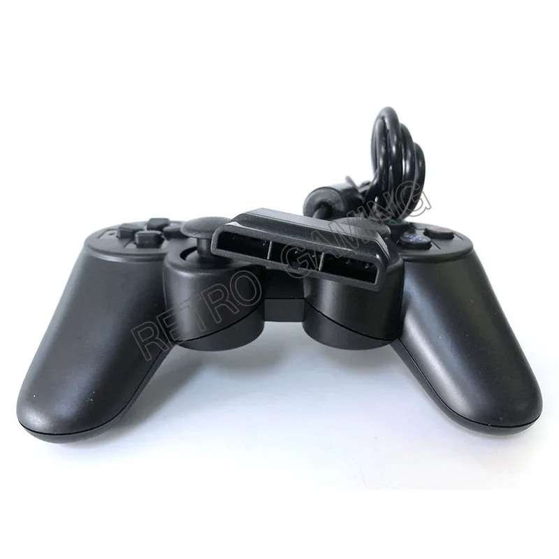 Mando de juegos negro para videoconsola Dualshock 2, Joypad con dos motores de vibración integrados, PS2