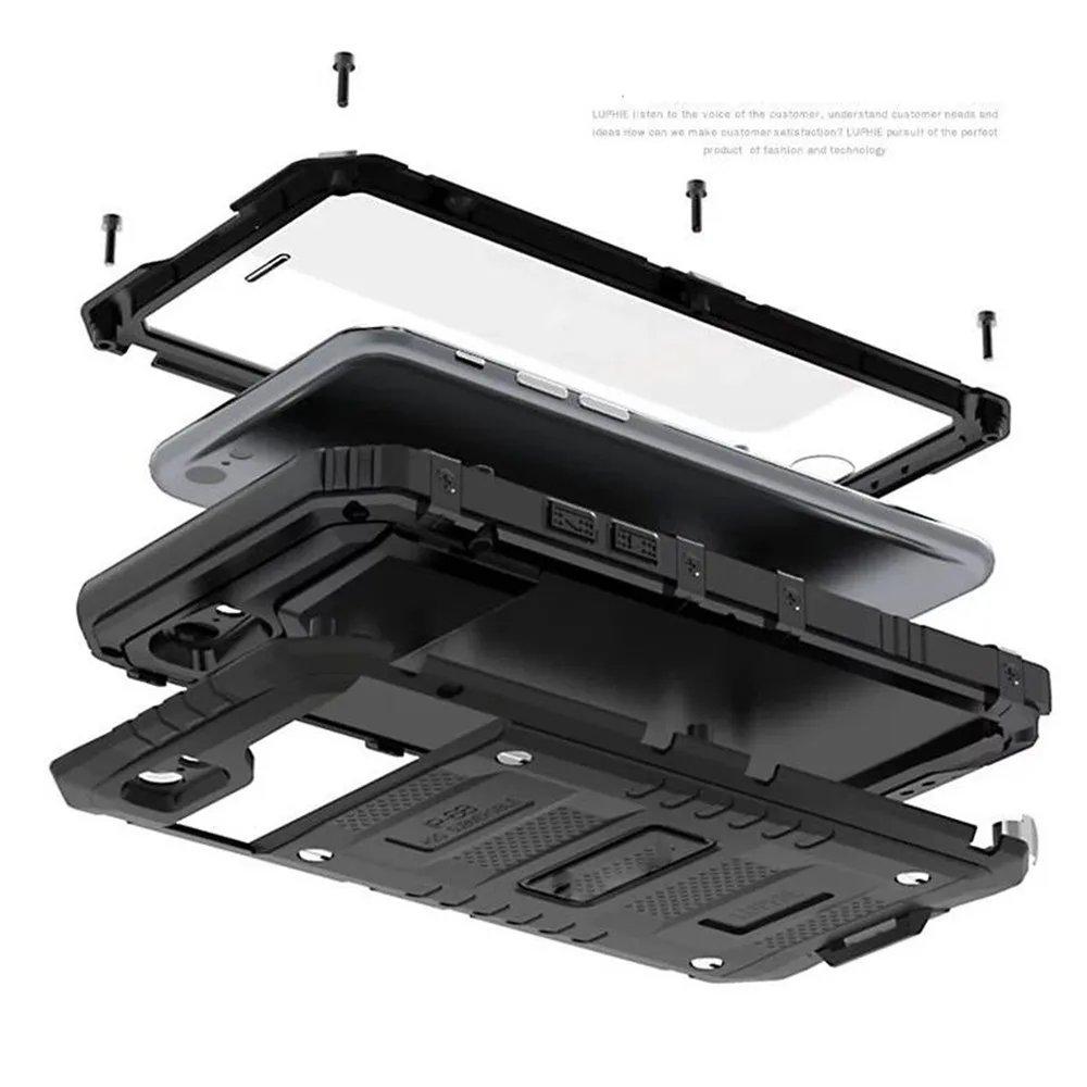 الغطاء الواقي غطاء هاتف مضاد للماء معدن مكافحة السقوط قذيفة ل iPhone12 12mini 12 Pro 12 Pro Max