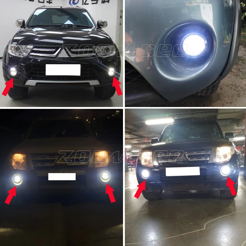 2pcs Good quality Canbus White Car LED fog lamp front fog light bulb for Mitsubishi Pajero Montero Shogun and Sport (2000-2019)