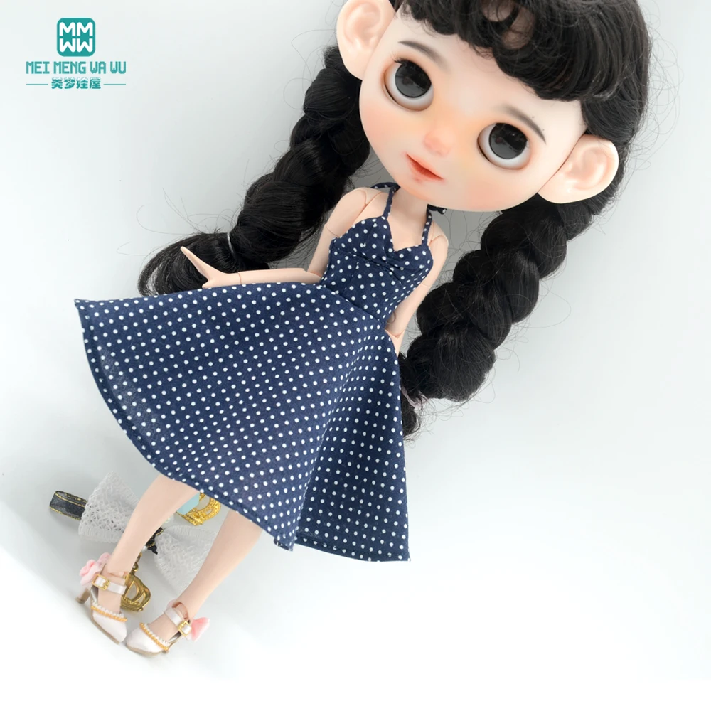 

Fits 28-30cm Blyth Azone OB22 OB24 Doll Clothes Fashion polka dot big skirt Multicolor