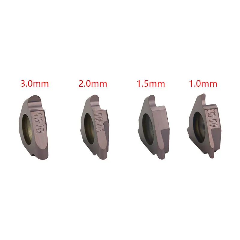 Imagem -04 - Inserções de Ranhuramento de Bordas Redondas Inserções de Metal Duro para Corte de 0.5 mm 0.75 mm 1.0 mm 1.5 mm com 10 Peças
