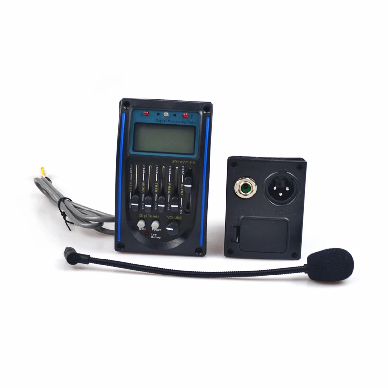 5 Band LC-5 with Micro Phone Acoustic Guitar pickup Guitar EQ Preamp EQ Equalizer Piezo Pickup Tuner LCD for Acoustic Guitar