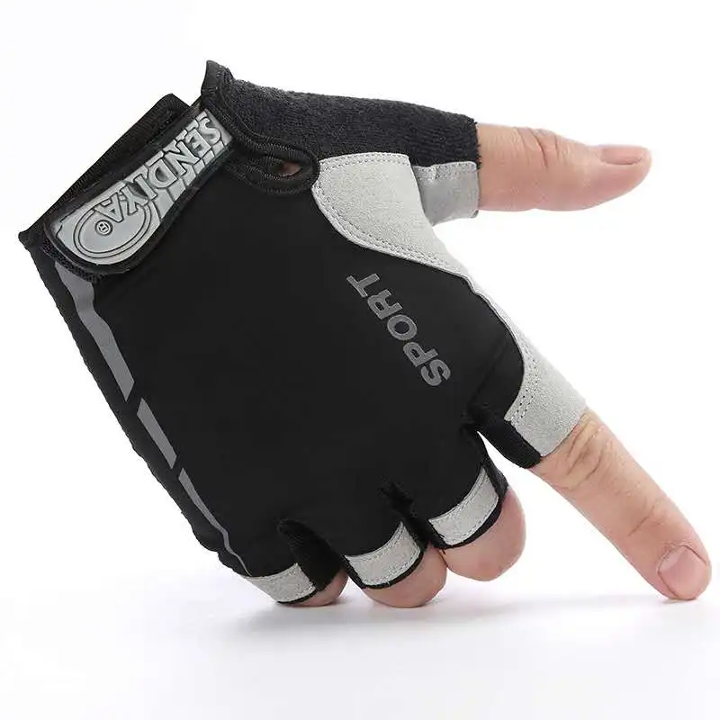 Guantes deportivos de medio dedo para hombre, protector solar de seda de hielo para entrenamiento militar, conducción al aire libre,