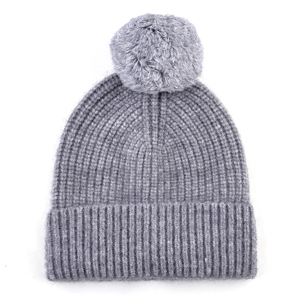 Knitted POMPOM Beanies Winter Warm Knitting Wool Hats Women Solid Color Bonnet Gorras With PomPom Soft Outdoor Ski Skullies Hat