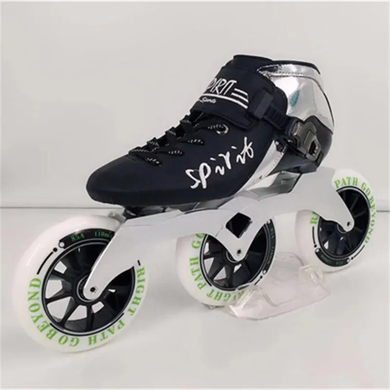 

Carbon Fibre Inline Speed Skates Patines 3 4 wheels Professional Race Shoes for Marathon Asphalt Ground Road Skating 85A30-45