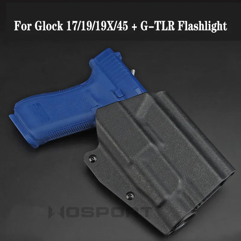 

Тактическая кобура Kydex для пистолета GLOCK 17/19/19X/45 + Искусственный фонарик, чехол для пистолета, кобура, пояс для переноски с аксессуарами для охоты QLS