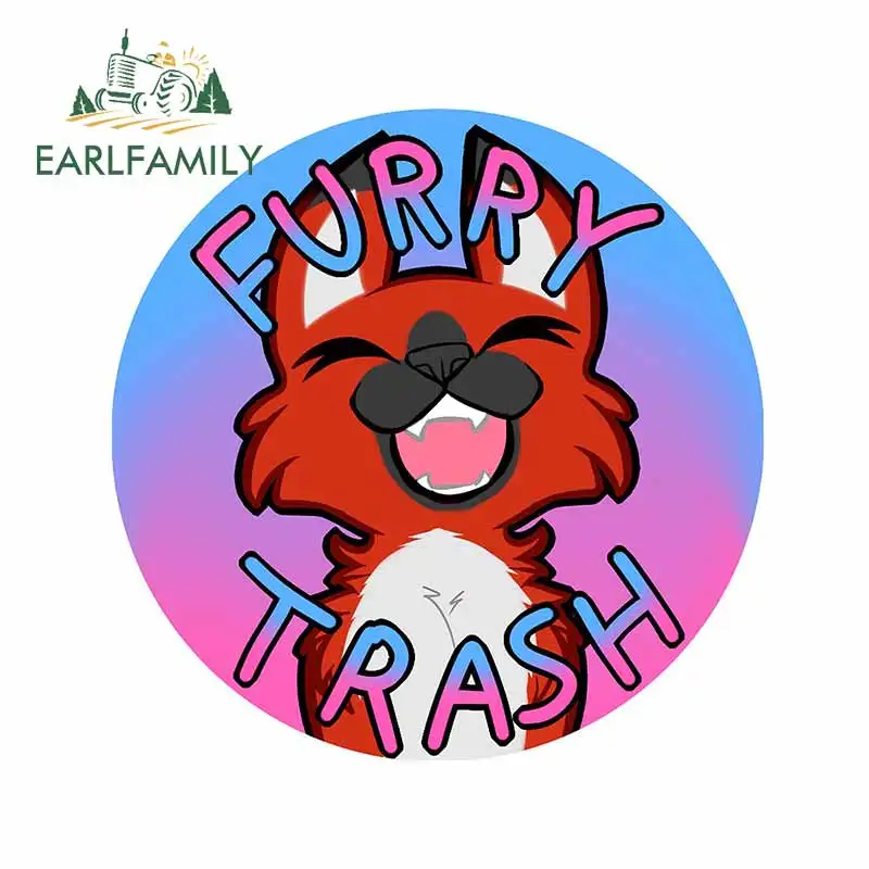 EARLFAMILY 13cm x 12.7cm For Furry Trash Motorcycle Car Stickers Comical Decal Fashion Scratch-Proof Vinyl Material Decor