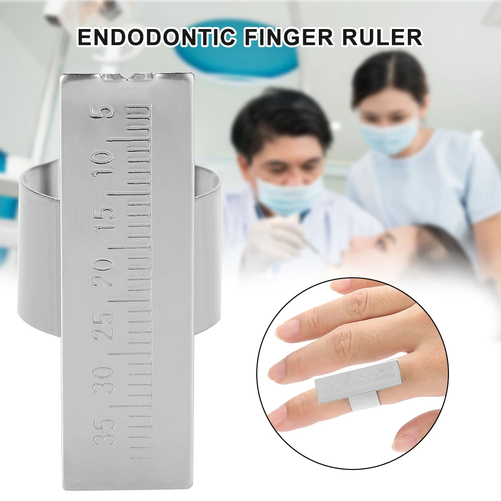 Regla de dedo Endodoncia de acero inoxidable, calibrador Dental Autoclavable para medir instrumentos endodoncia, longitudes, herramienta de