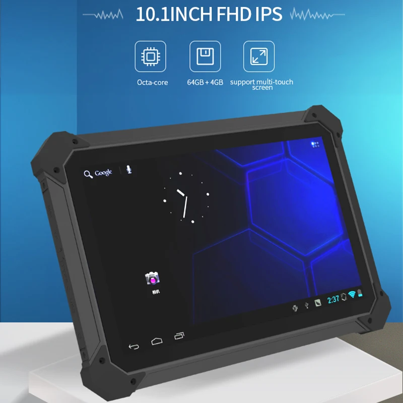 

10 Inch Rugged Android Tablet PC Industrial 4G RAM 64GB ROM 4G LTE IP67 Waterproof Shockproof 1D/2D PDA Barcode Scanner