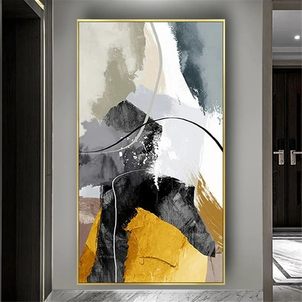 

100%Hand Painted Golden Abstract oil Picture Canvas Painting Cuadros Art Wall Decoration Mural For Modern Home Living Room Decor