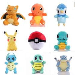 TAKARA TOMY Anime Pokemoned Eve Pikachsus Piplup Charizard Wartortle Squirrel Kawaii Plush Toys Dolls Gift For Children
