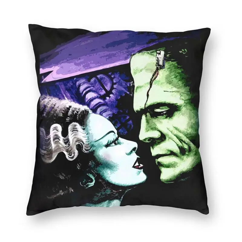 Bride Of Frankenstein Cushion Cover Home Decor Printing Science Fiction Horror Film Throw Pillow Case for Living Room Sofa