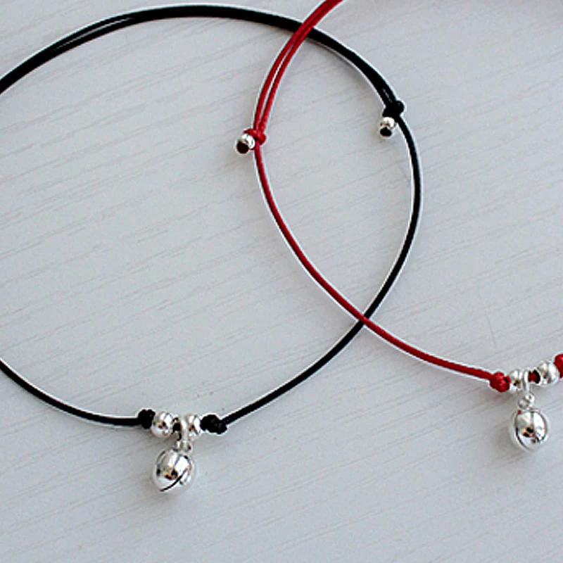 La Monada 18-28 Bell Lotus Red Thread For Hand 925 Sterling Silver Bracelet Women Rope Red Thread Bracelets For Women Silver 925