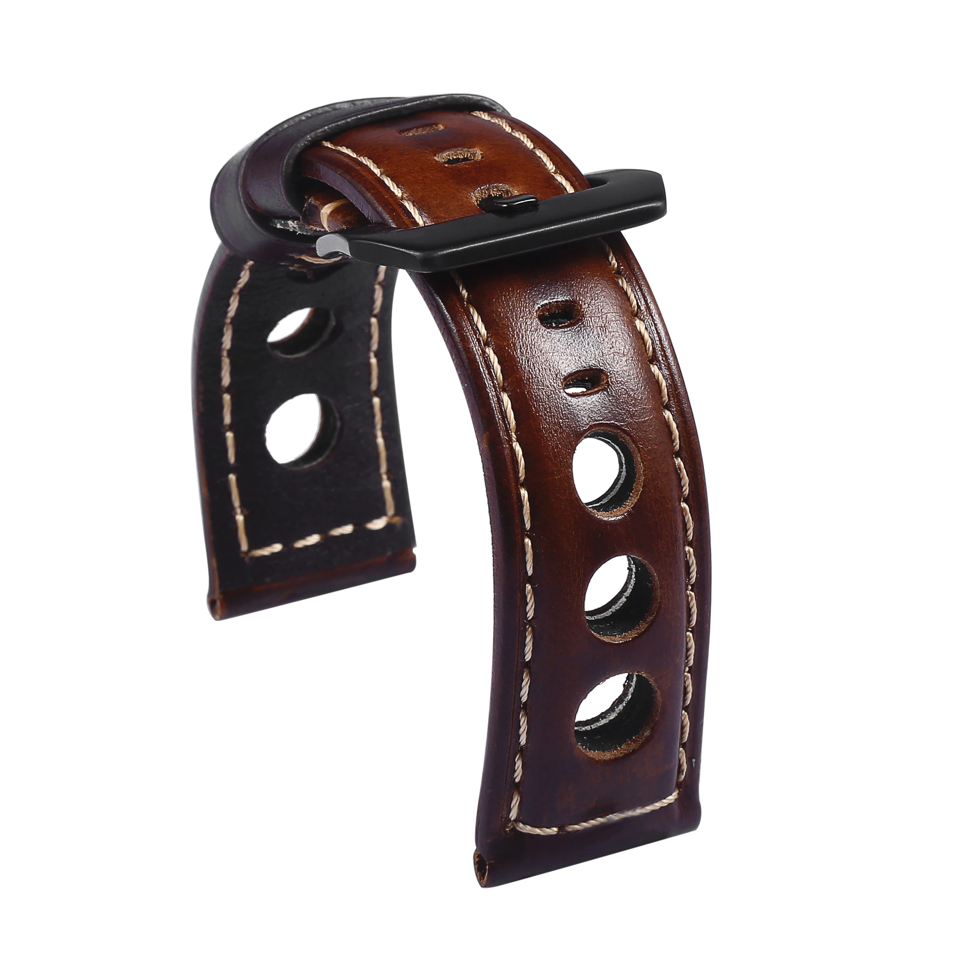 Leather Watch Strap Vintage 20mm 22mm 24mm Men\'s Leather Strap Watch Genuine Leather Watch Band Belt Brown Black Watch Belt